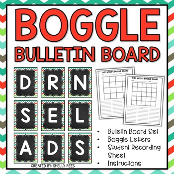 Boggle Bulletin Board - Colorful Theme - Appletastic Learning